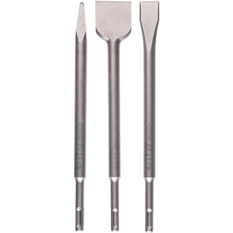 Accessori Set di scalpelli SDS plus da 3 pezzi (per calcestruzzo e muratura, accessori per scalpelli e martelli) Argento