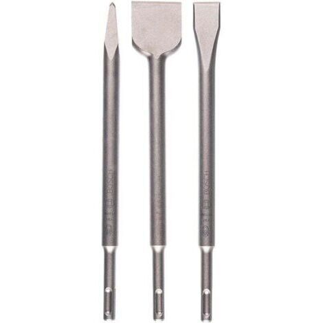 Accessories 3 pièces it de burins SDS plus (pour le béton et la maçonnerie, accessoires pour marteau burineur) Argent