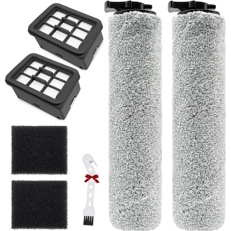 Accessories for BISSELL CrossWave HF3 3598N Wet and Dry Vacuum Cleaner Replacement Parts: 2 Rotating Brushes + 2 HEPA Filters + 1 Brush