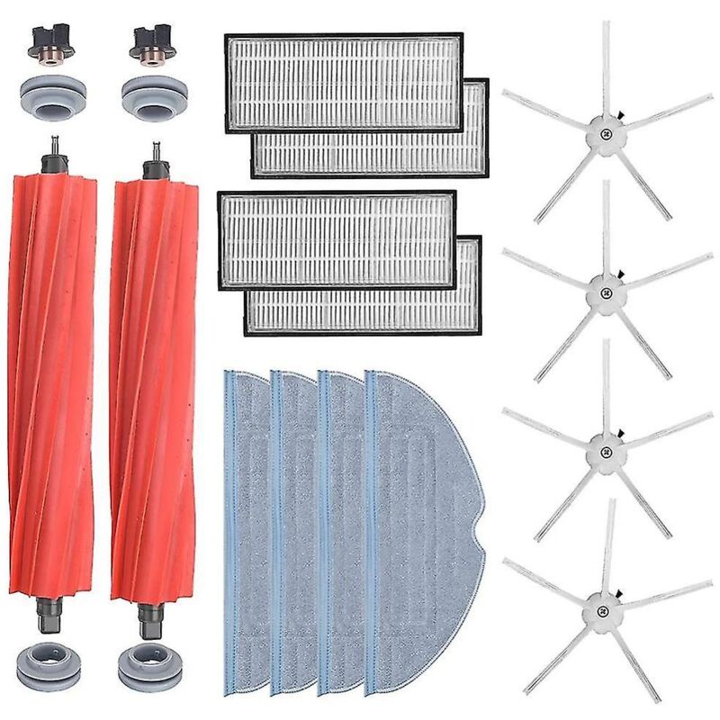 Kit d'accessoires pour aspirateur robot S7 S7 Plus T7s T7s Plus avec brosses latérales principales, chiffon de nettoyage,