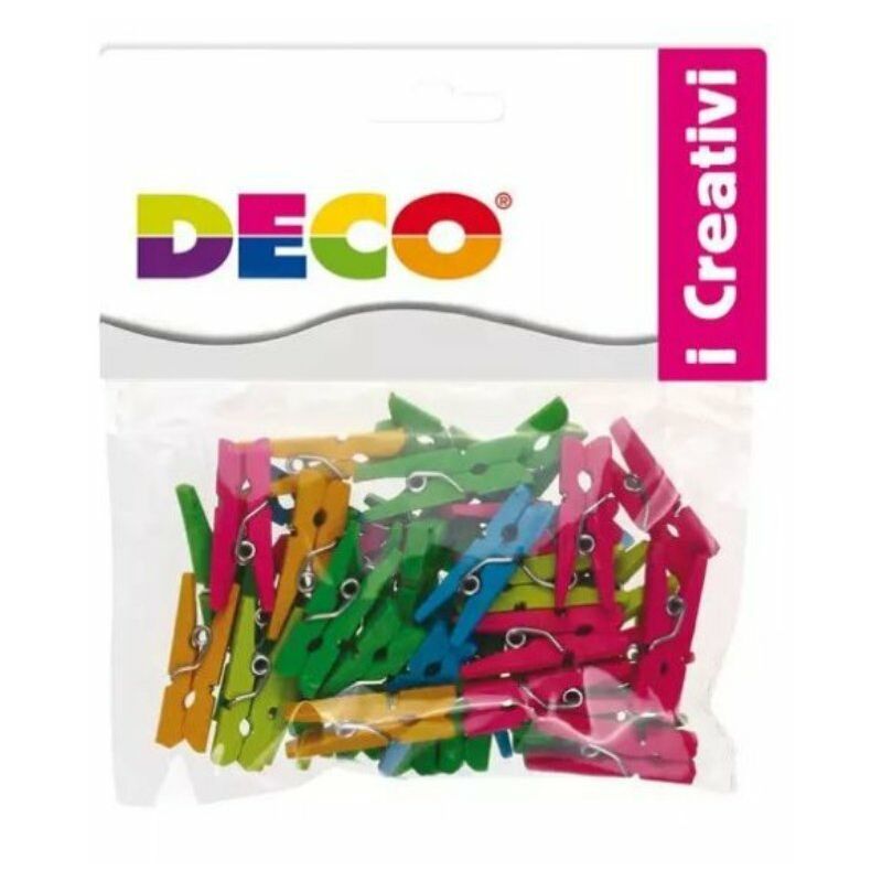 Cf 45 mollette legno MM.25 colori neon