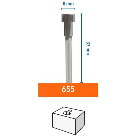 Accessorio Dremel 655 Punta per router HSS - Accessorio per utensili rotativi da 8,0 mm per intarsi e fresature
