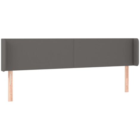 Accessorio letto testiera mobile camera da letto con bordo laterale 183 x 16 x 78/88 cm grigio sintetico TDL0205350