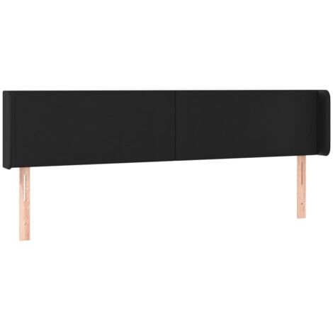 Accessorio letto testiera mobile camera da letto con bordo laterale 203 x 16 x 78/88 cm sintetico nero TDL0204496
