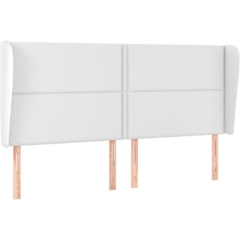 Accessorio letto testiera mobile camera da letto con bordo laterale 203 x 23 x 118/128 cm sintetico bianco TDL0205780