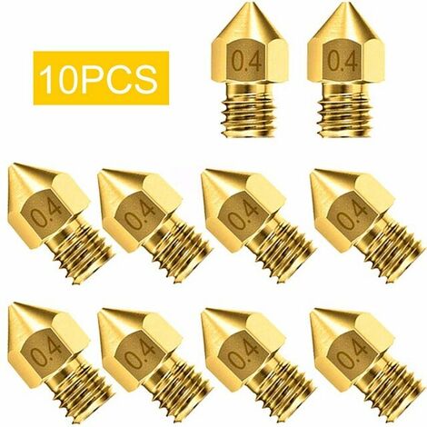 5pcs set Anet A8 1.75mm PTFE gola tubo 0.4mm estrusore ugello testine di stampa M6 He 