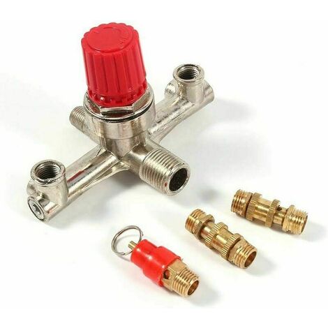 Accessorio per compressore d'aria, compressore d'aria con tubo a doppia uscita in lega, accessori per valvole di regolazione della pressione con staffa per compressore d'aria piccola
