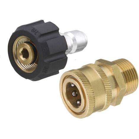 Accessorio per idropulitrice ad alta pressione, kit adattatore per idropulitrice ad alta pressione Tool Daily, kit di collegamento rapido, raccordo metrico M22 da 14 mm a M22, 5000 PSI