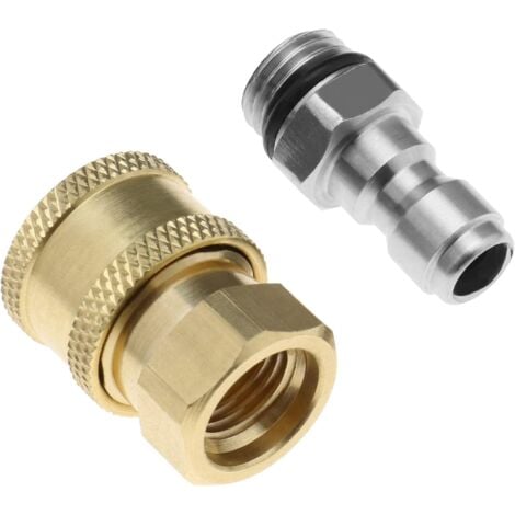 Accessorio per idropulitrice, adattatore per idropulitrice da 2 pezzi, connettore rapido da 1/4" a raccordi filettati M14, kit di disconnessione rapida in ottone-RAPANDA