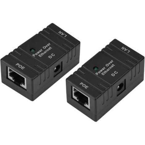 Accessorio per installazione CCTV, supporto alle vendite di 2 alimentatori POE singoli, modulo di alimentazione combinato per trasmissione di rete 10-100 Mbps (nero) - RAPANDA