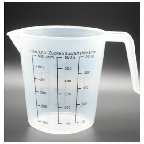 Accessorio per la manutenzione degli utensili elettrici Misurino in plastica trasparente per uso domestico con tazza graduata 600ML (peso della tazza circa 48G) 20 venduti