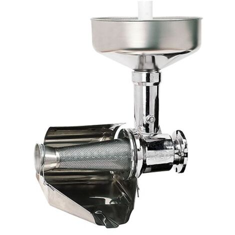 Accessorio per spremipomodoro SM5 - hp 1,0 in alluminio UNI50 completo di imbuto paraspruzzi scivolo e filtro ricambio passapomodori