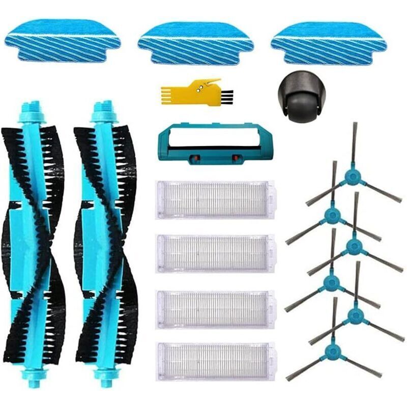 Accessory kit for Cecotec Conga 3590 3390 3790 3490 3290 3690 Robot Vacuum Cleaner Replacement Parts - 17 Packs including Main Brush, Filter, and