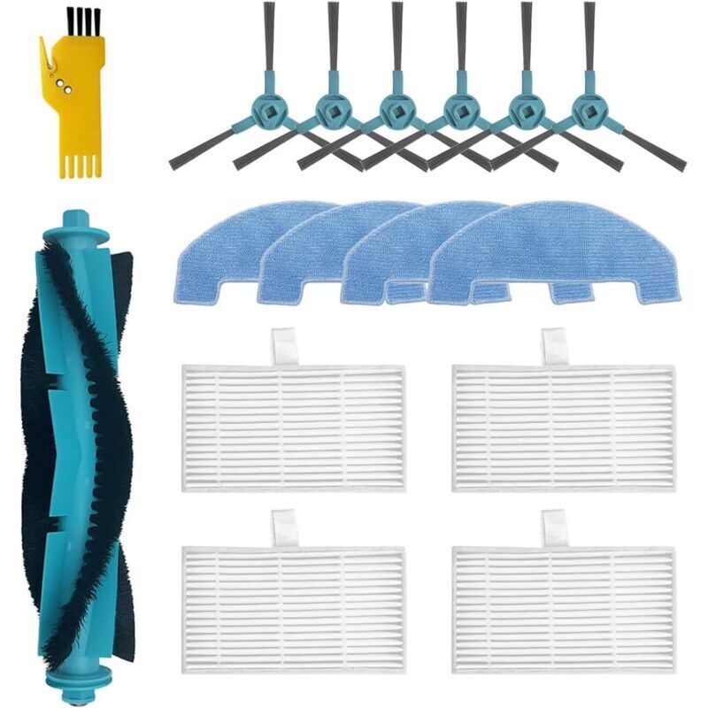Accessory kit for Conga 2499 Ultra Home Advanced Conga 2499 Ultra X-Treme Robot Vacuum Cleaner Replacement Parts 15 packs 1 main brush, 4 filters, 6
