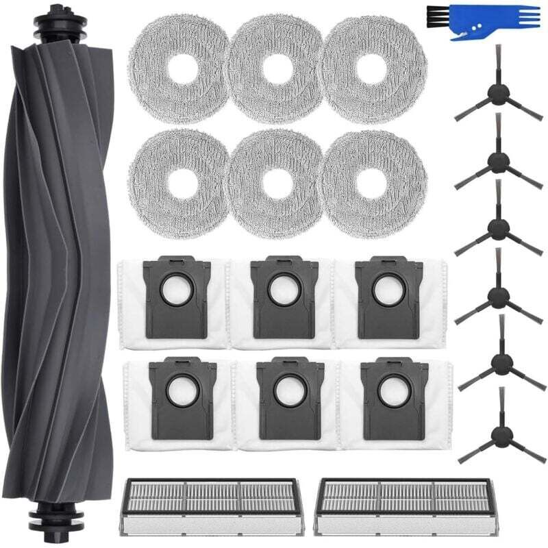 Accessory kit for dreame L10s Pro Ultra Heat/L10s Ultra Gen 2 robot vacuum cleaner, 6 dust bags, 6 cleaning cloths, 1 main brush, 2 filters, 6 side