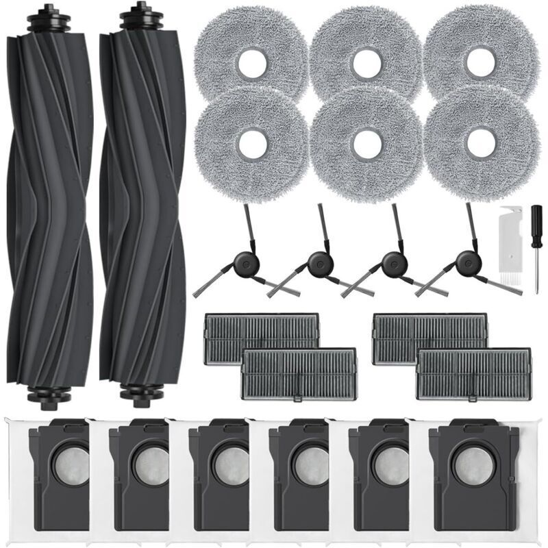 Accessory kit for Dreame X40 Ultra Complete/ L40 Ultra/ X40 Ultra/ X40 Master/Mova P50 Pro Ultra, 2 Main Brushes, 6 Dust Bags, 6 Mop Pads, 4 Filters,