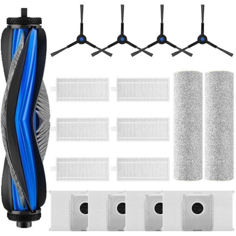 Accessory kit for ECOVACS DEEBOT X8 PRO OMNI / X8 OMNI robot vacuum cleaner: 1 brush roller, 2 mop pads, 6 filters, 4 side brushes, 4 vacuum bags
