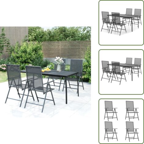 Acciaio antracite - vidaXL Set da Pranzo da Giardino 5 pz in Acciaio Antracite - Design in rete