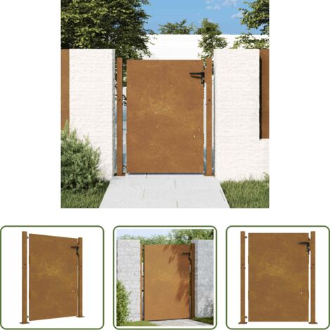 Acciaio corten -  Cancello da giardino 100x125 cm in acciaio Corten