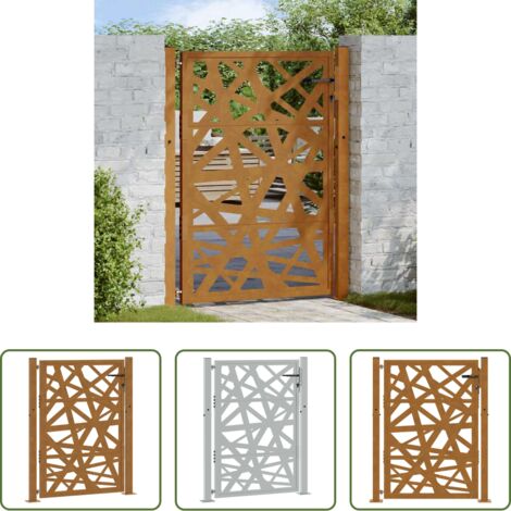 Acciaio corten -  Cancello da giardino 100x125 cm in acciaio corten design leggero