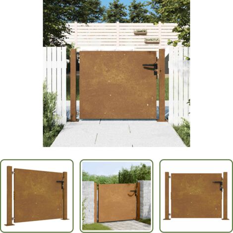 Acciaio corten -  Cancello da giardino 100x75 cm in acciaio Corten