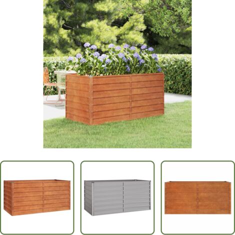 Acciaio corten -  Letto Rialzato da Giardino Ruggine 160x80x77 cm Acciaio Corten