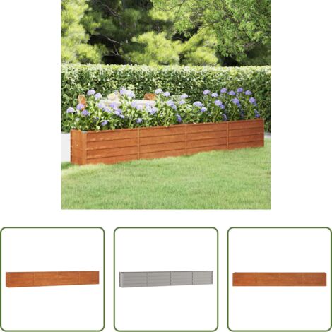 Acciaio corten -  Letto Rialzato da Giardino Ruggine 320x40x45 cm Acciaio Corten