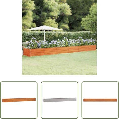 Acciaio corten -  Letto Rialzato da Giardino Ruggine 600x80x45 cm Acciaio Corten