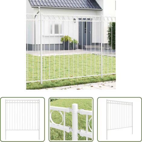 Acciaio -  Elemento Recinzione Bianco 170 x 170 cm Acciaio