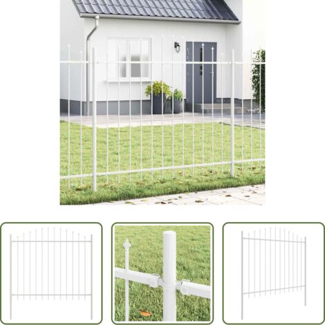 Acciaio verniciato -  Recinzione per Giardino Bianco 170 x 190 cm