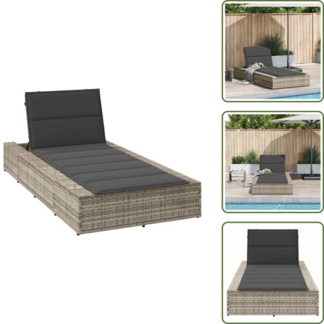 Acciaio verniciato - vidaXL Lettino con Cuscino Galleggiante Grigio Chiaro in Polyrattan - Relax all'aperto