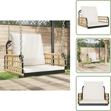 Acciaio verniciato - vidaXL Sedia a Dondolo con Cuscini 63x58x39 cm Polyrattan e Acciaio - Dondolo da giardino