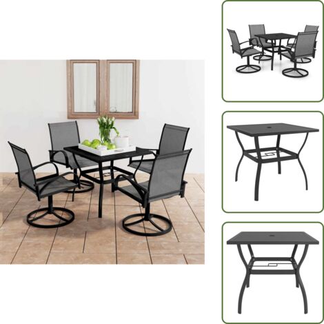 Acciaio verniciato - vidaXL Set da Pranzo da Giardino 5 pz in Textilene e Acciaio - Textilene