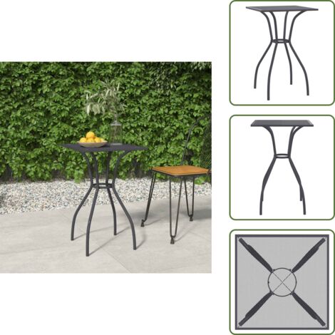 Acciaio - vidaXL Tavolo da Giardino Antracite 50x50x72 cm Rete d'Acciaio - Tavolo a rete