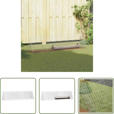 Acciaio zincato -  Gabbia per polli Argento 215 x 55 x 55 cm Acciaio zincato