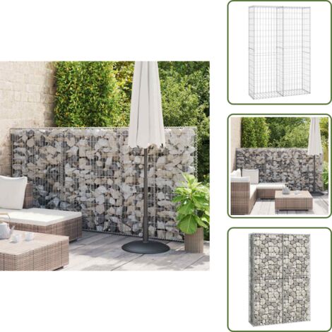 Acciaio zincato - vidaXL Cesto Gabbione con Coperchio in Filo Zincato 150 x 100 x 30 cm - Roccia