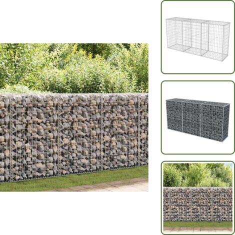 Acciaio zincato - vidaXL Gabbione in Rete in Acciaio Zincato 200x50x100 cm - Parete per giardino