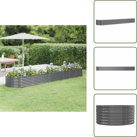 Acciaio zincato - vidaXL Letto da Giardino in Acciaio Zincato 368x80x36 cm Antracite - Giardino