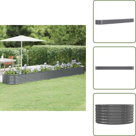 Acciaio zincato - vidaXL Letto da Giardino in Acciaio Zincato 440x80x36 cm Antracite - Giardino