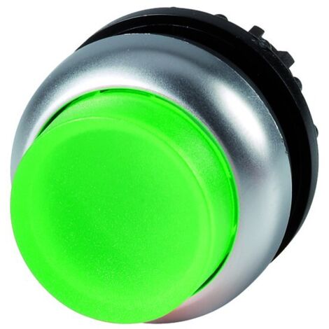 Accionamiento M22-DLH-G, pulsador verde saliente iluminado, con retorno automático