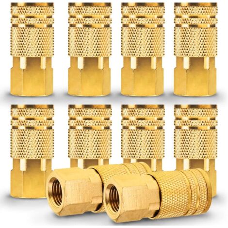 Accoppiatore aria femmina - Kit presa accoppiatore aria a collegamento rapido con filettatura NPT da 1/4 di pollice - 10 pezzi, kit accessori per utensili pneumatici, kit accessori compressore d'aria 