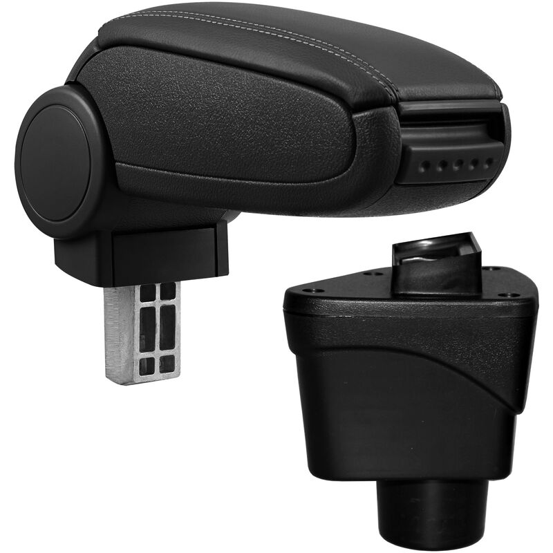 Accoudoir central - avec compartiment - rembourré - similicuir - noir avec coutures noirs 57469005 - Pro.tec