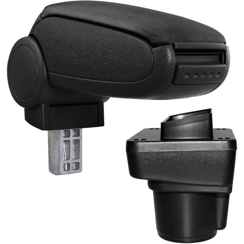 Accoudoir central console - avec compartiment - rembourré - textile - noir - Pro.tec