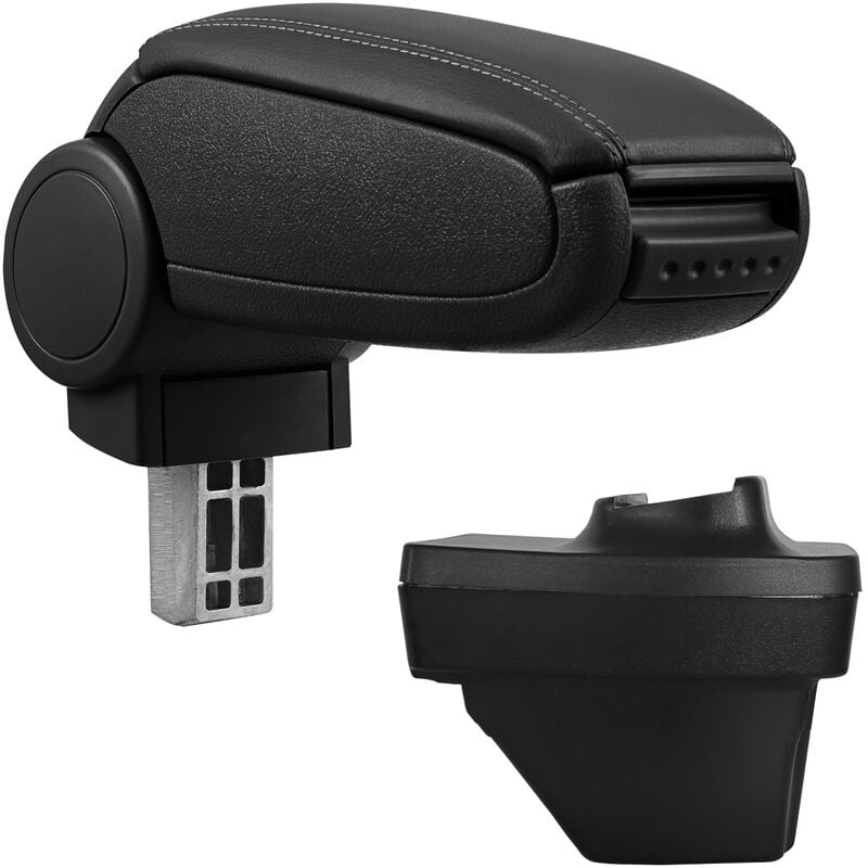 Accoudoir Central Rembourré pour Renault Clio v / Clio 5 Similicuir Noir avec Coutures Noires [ Pro.tec