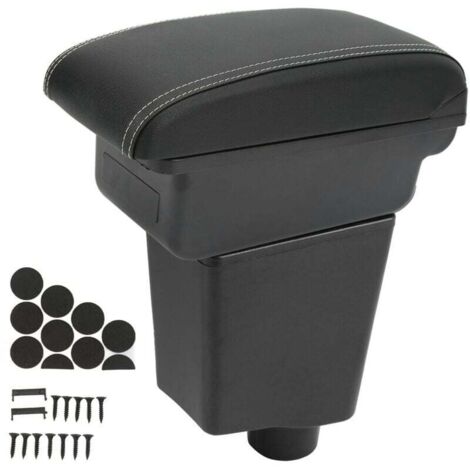 Accoudoir Console Rangement avec Portes USB en Cuir Synthétique Fermeture Silencieuse Compatible Renault