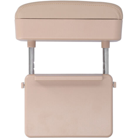 Accoudoir de console centrale réglable avec repose-coudes, boîte de rangement, chargeur de téléphone sans fil avec câble de données, beige universel