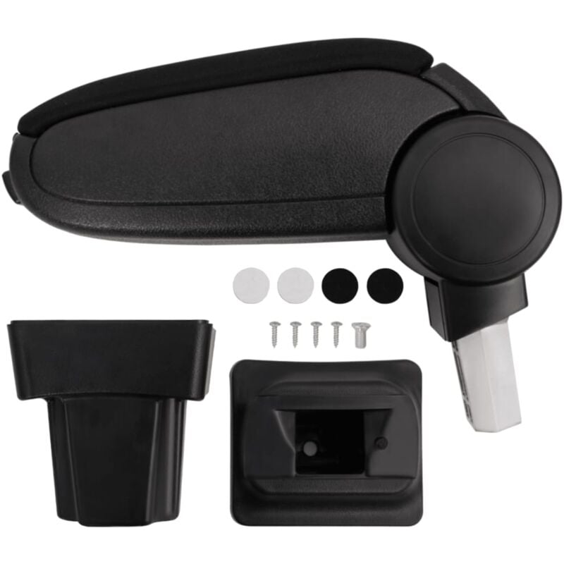 The Living Store - Accoudoir de voiture noir 11,5x32x(30-50) cm abs - Noir