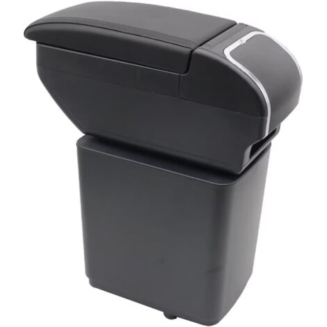 Accoudoir double couche pour Citroën Berlingo 2010-2020 – Boîte de rangement et porte-gobelet – Matériau ABS et cuir PU – Installation facile