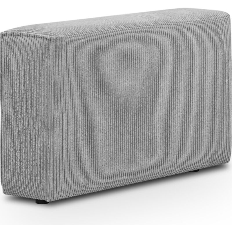 Homifab - Accoudoir droit pour canapé modulable en velours côtelé gris clair - Harper Mod