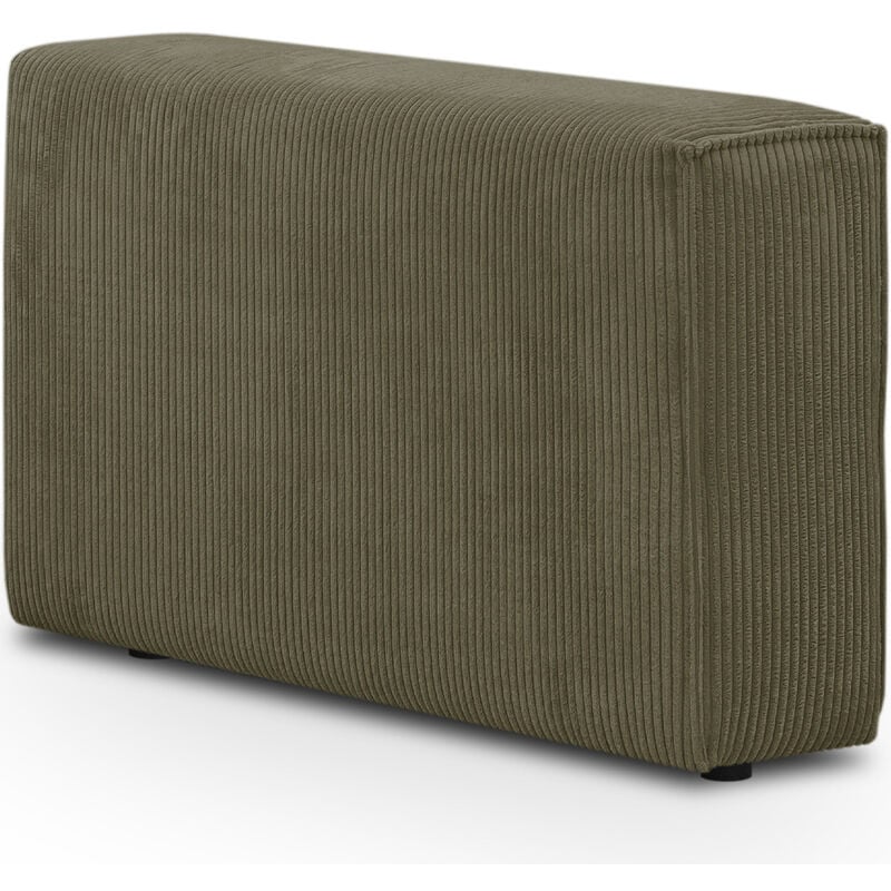 Homifab - Accoudoir gauche pour canapé modulable en velours côtelé vert kaki - Harper Mod